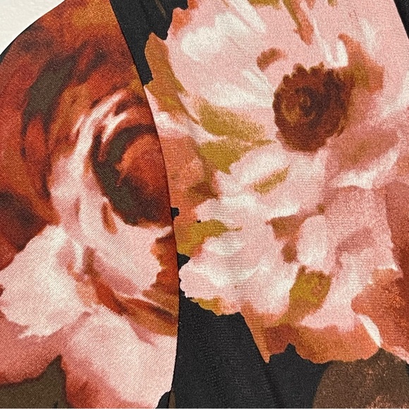 Taylor Black Floral Long Sleeve Dress - Picture 4 of 12